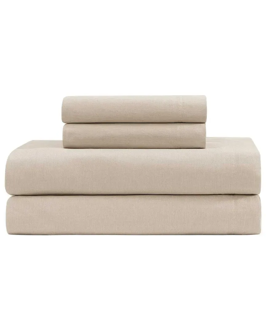 Washed Cotton Chambray Sheet Set - Khaki image