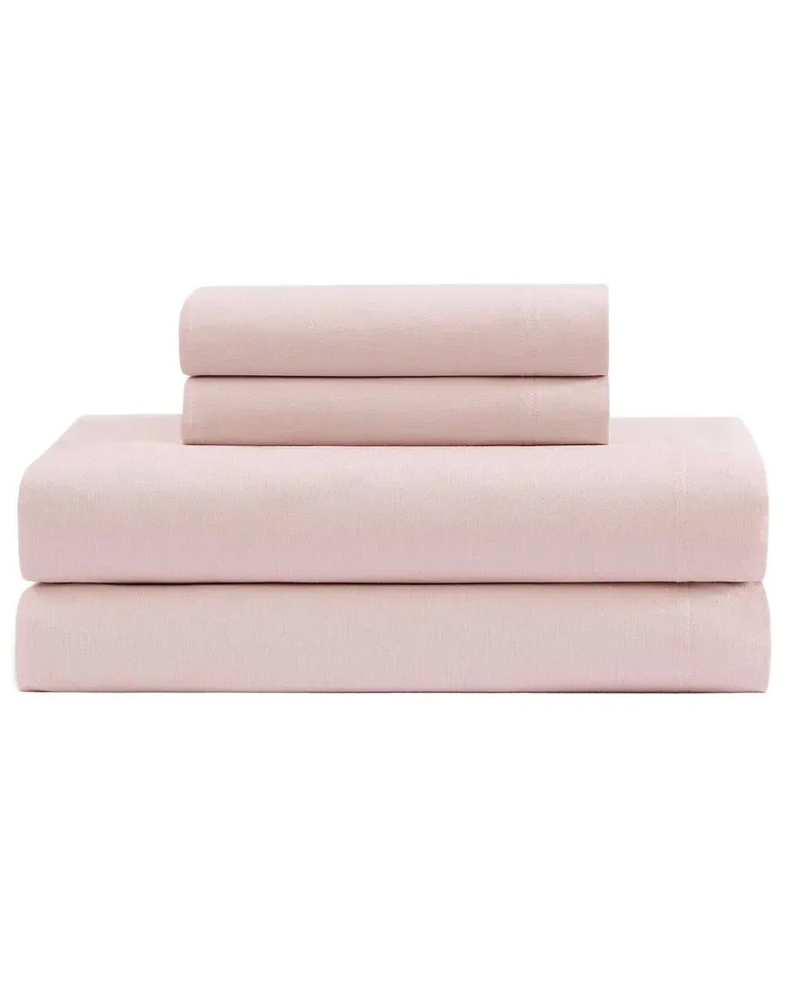 Washed Cotton Chambray Sheet Set - Pink