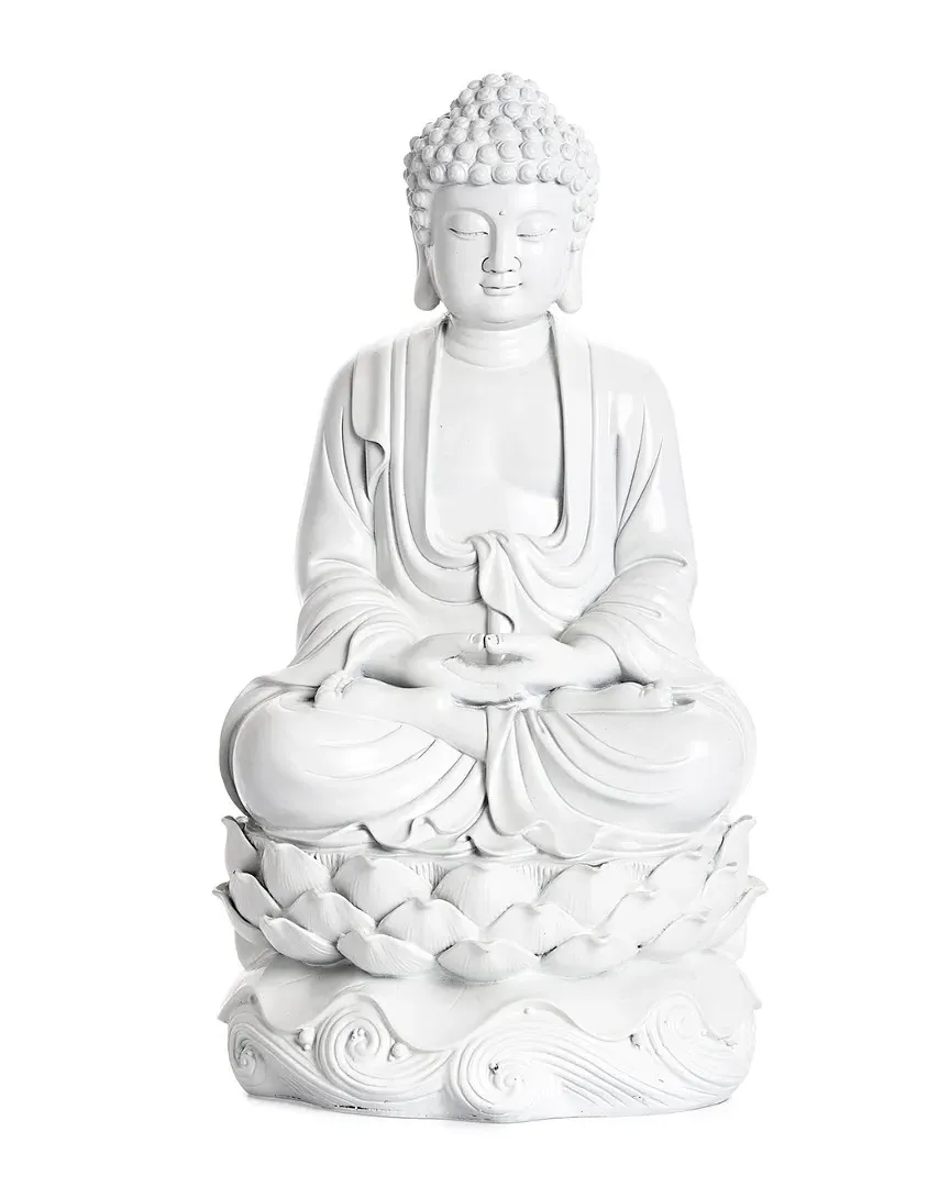 Peaceful Buddha Resin Statue - White image