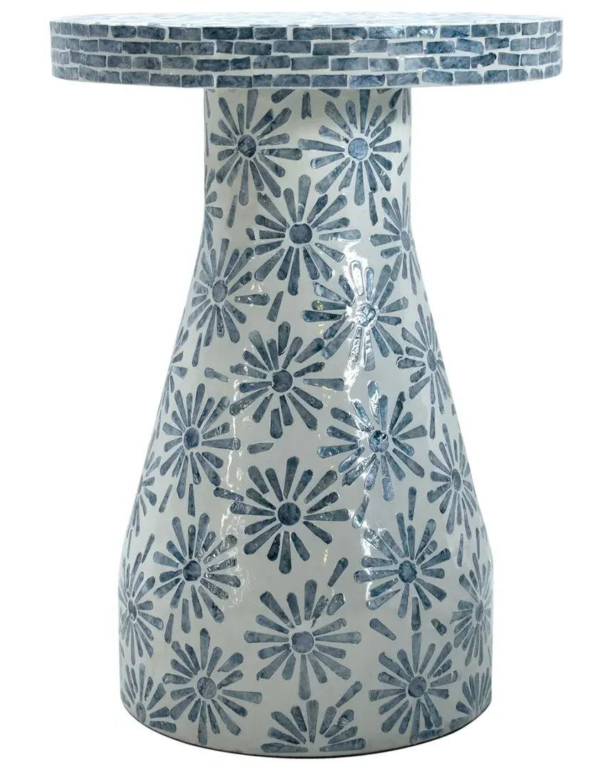 Halio Floral Shell Side Table - Blue image