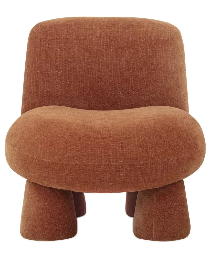 Stomp Upcycled Chenille Accent Chair - Rust