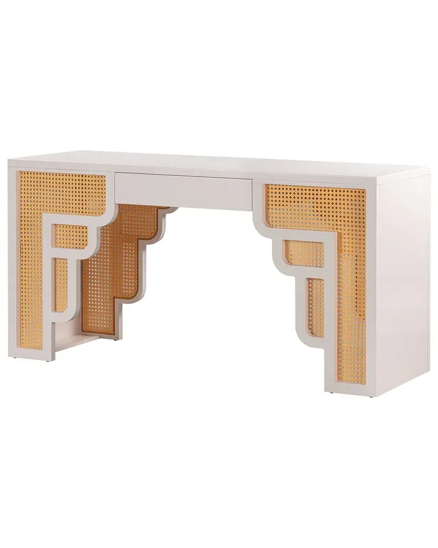 Suzie Executive Desk with Drawer - Cream, MDF