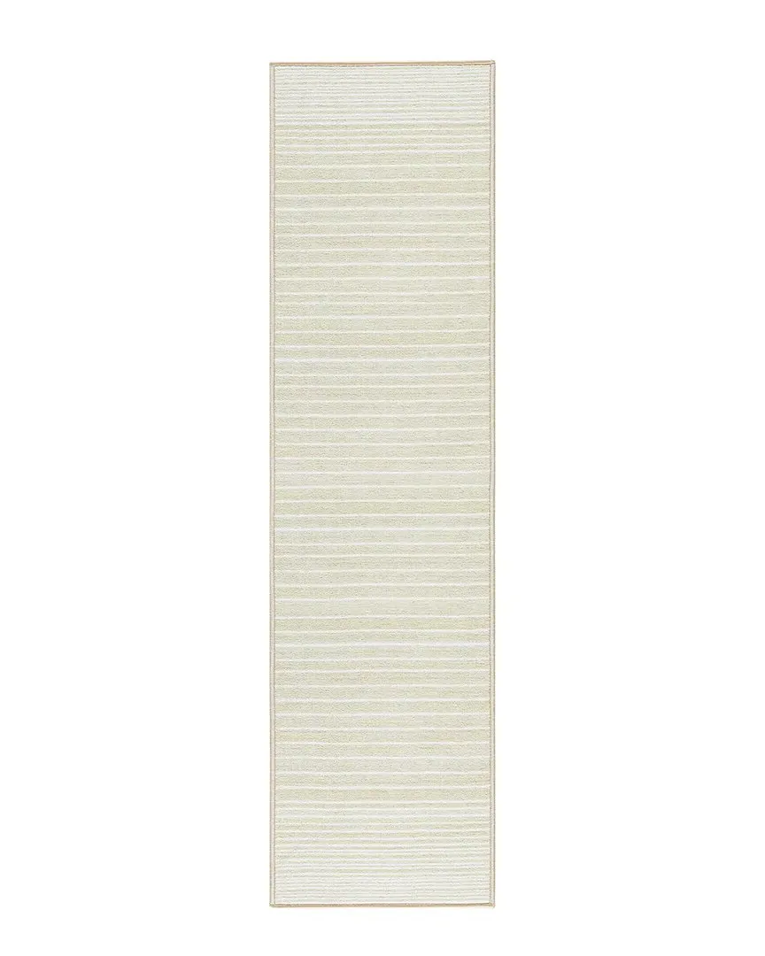 Everwash Recycled Stripe Area Rug with Non-Slip Backing - Cream image