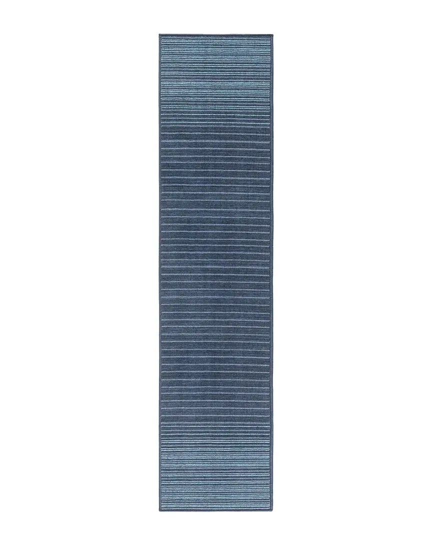 Everwash Recycled Stripe Area Rug with Non-Slip Backing - Navy