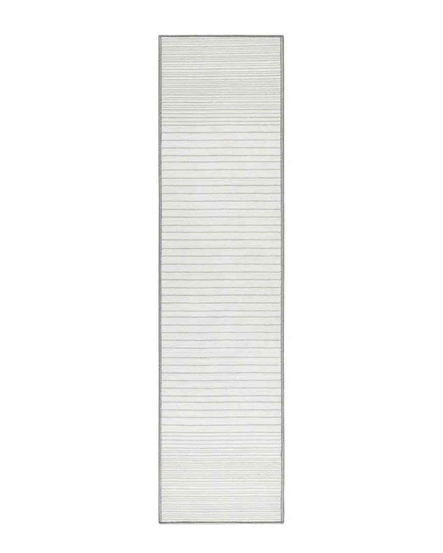 Everwash Recycled Stripe Area Rug with Non-Slip Backing - Silver