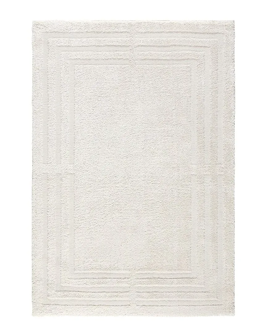 Clean Lines Plush Shag Area Rug - Beige, Polyester