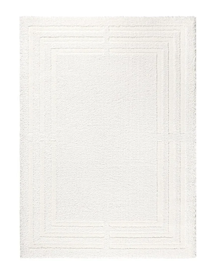 Clean Lines Plush Shag Area Rug - Ivory, Polyester image