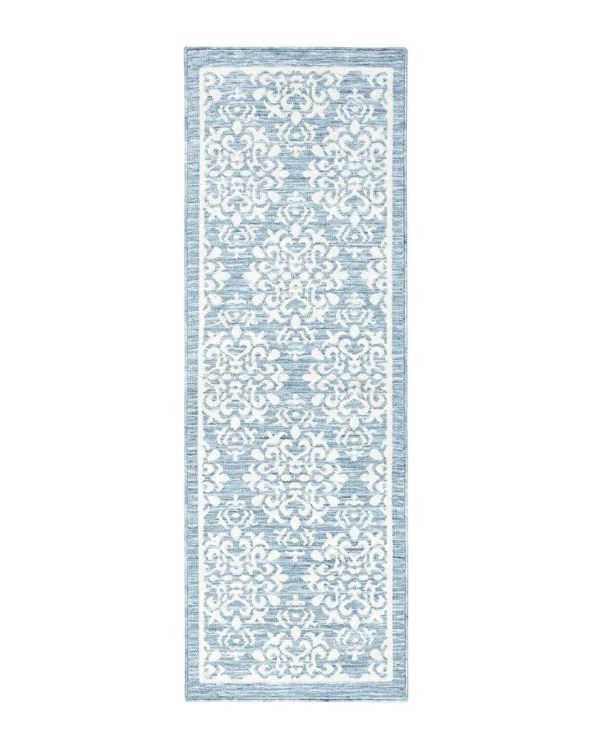 Everwash Tufted Damask Medallion Rug - Blue, Polyester image