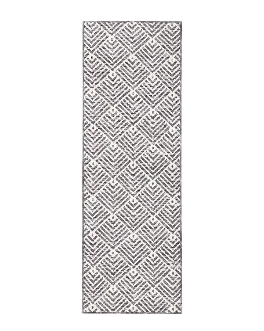 Everwash Tufted Stripe Decorative Rug - Grey, Polyester