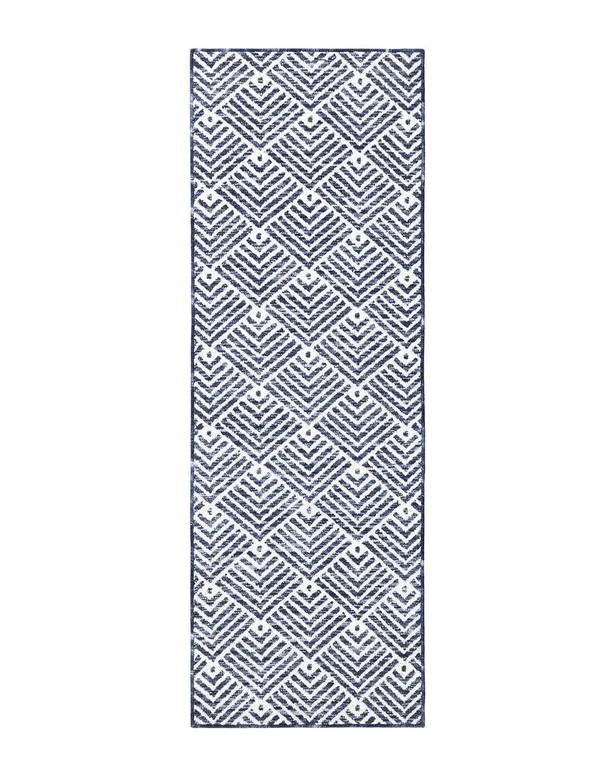 Everwash Tufted Stripe Decorative Rug - Navy, Polyester image