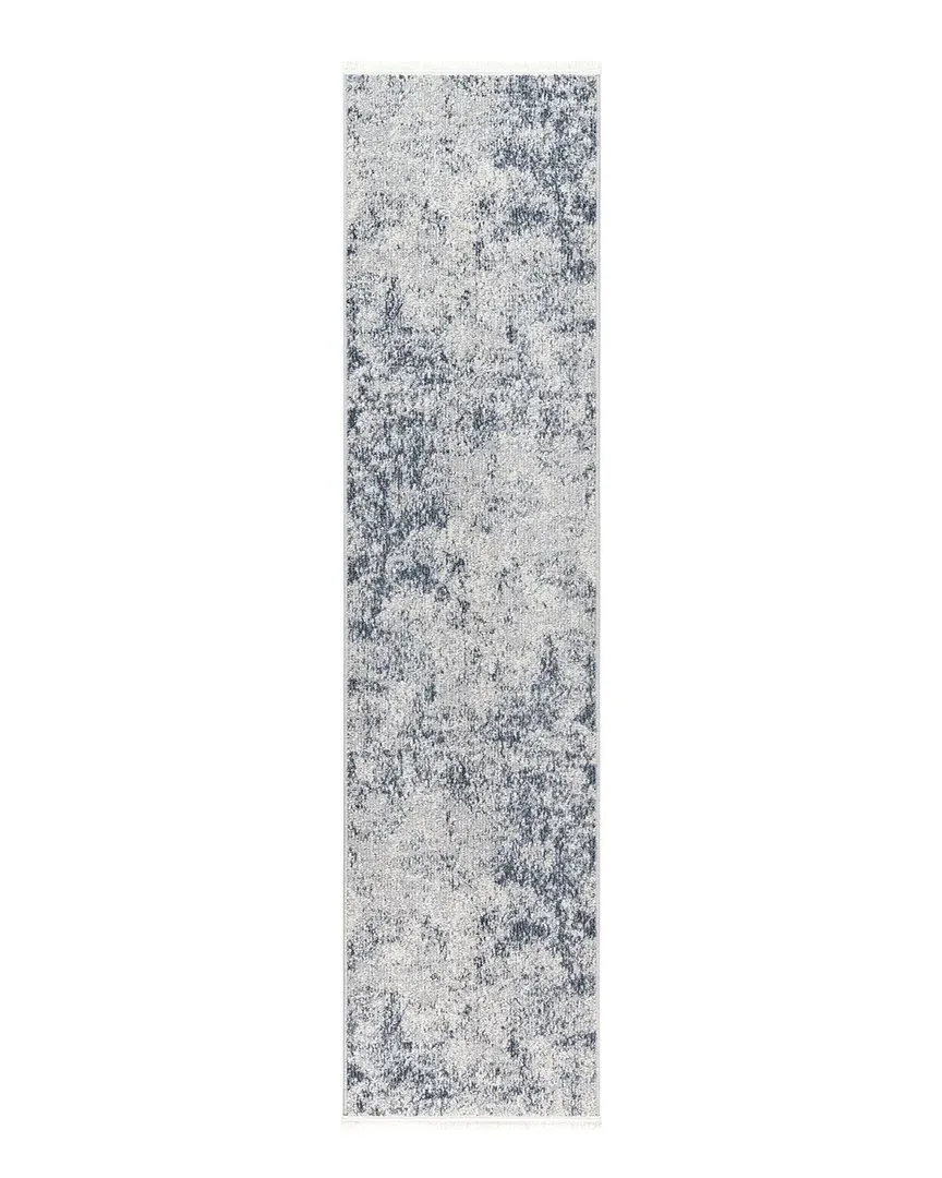 Everwash Woven Abstract Texture Area Rug with Non-Slip Backing - Blue image