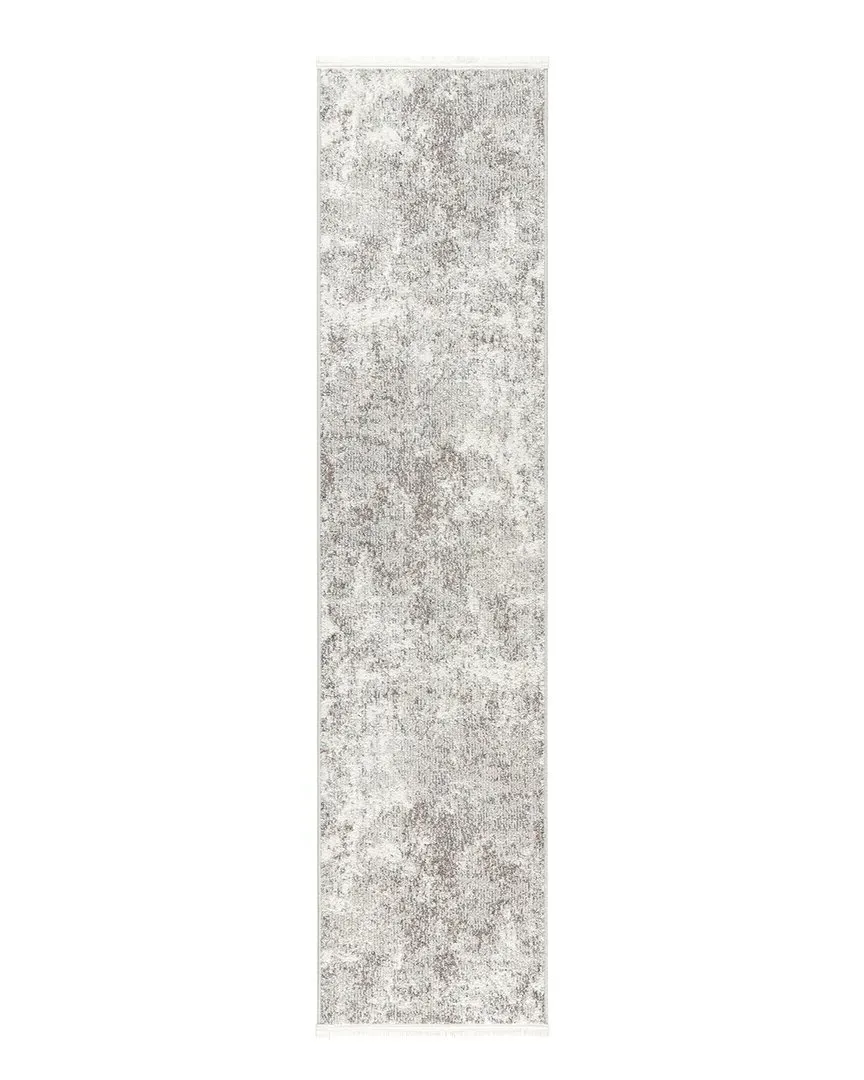 Everwash Woven Abstract Texture Area Rug with Non-Slip Backing - Grey