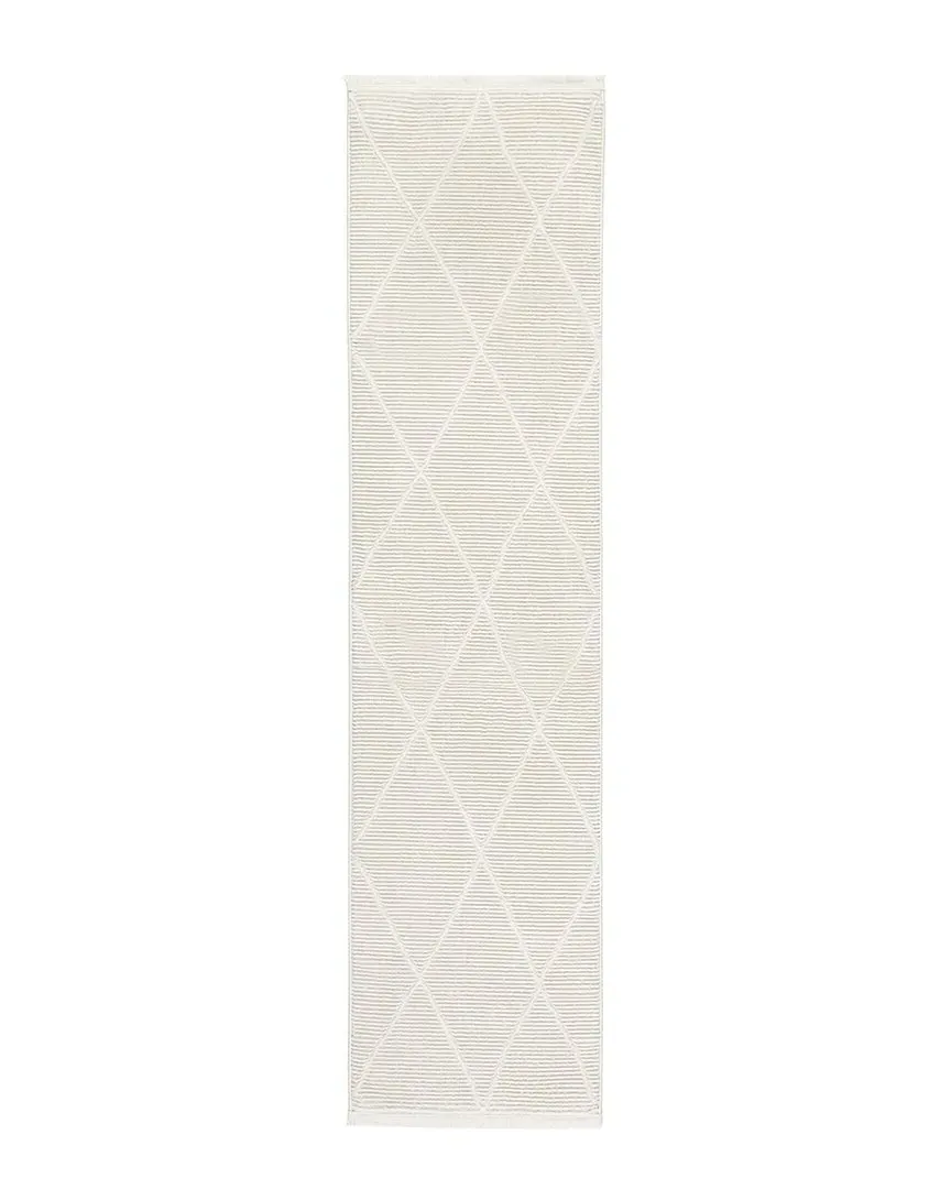 Recycled High-Low Diamonds Plush Area Rug - Ivory, Polyester