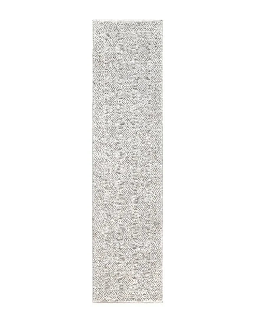 Textured Medallion Tile Area Rug - Grey image