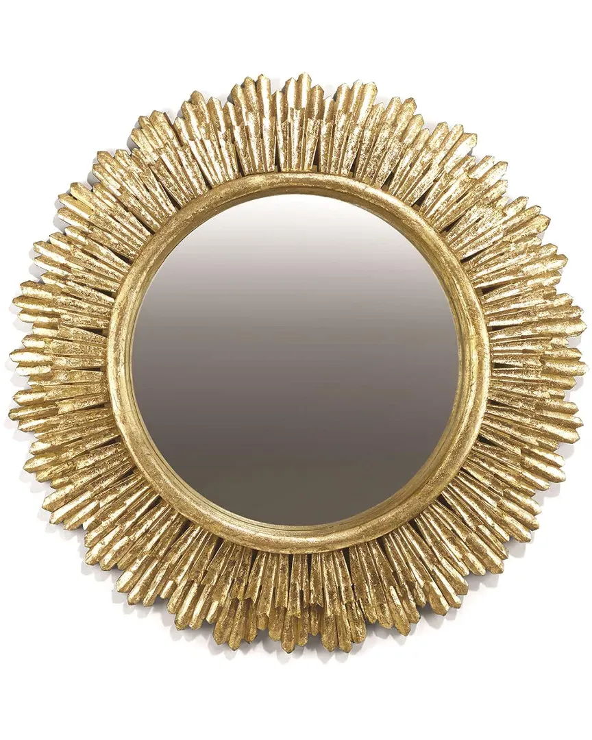 Grand Soleil 35in Wall Mirror - Gold, Mango Wood image