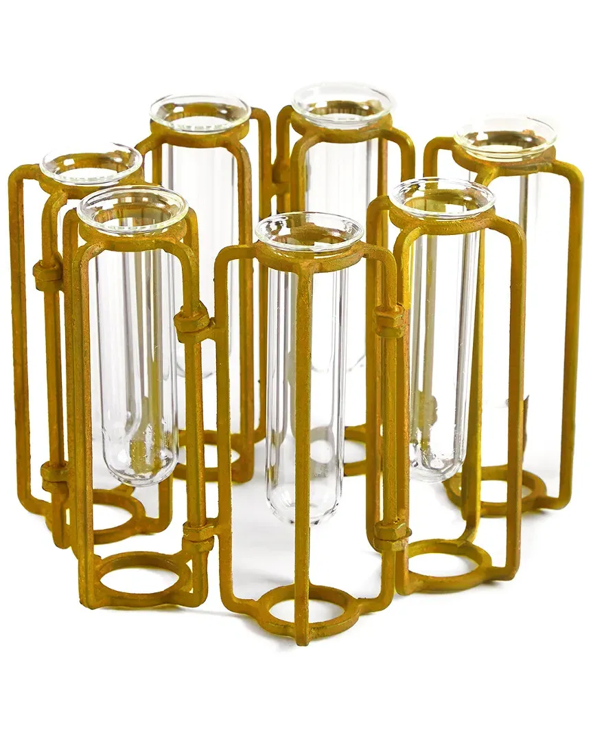 Lavoisier Set of 7 Hinged Vases - Antiqued Gold, Metal image
