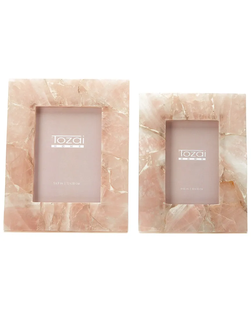 Pink Quartz Set of 2 Photo Frames - Pink