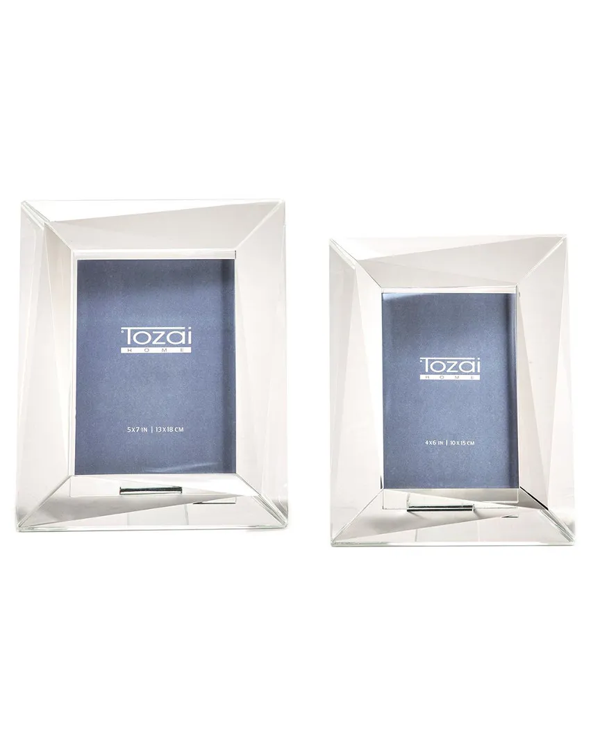 Set of 2 Crystal Photo Frames - Clear