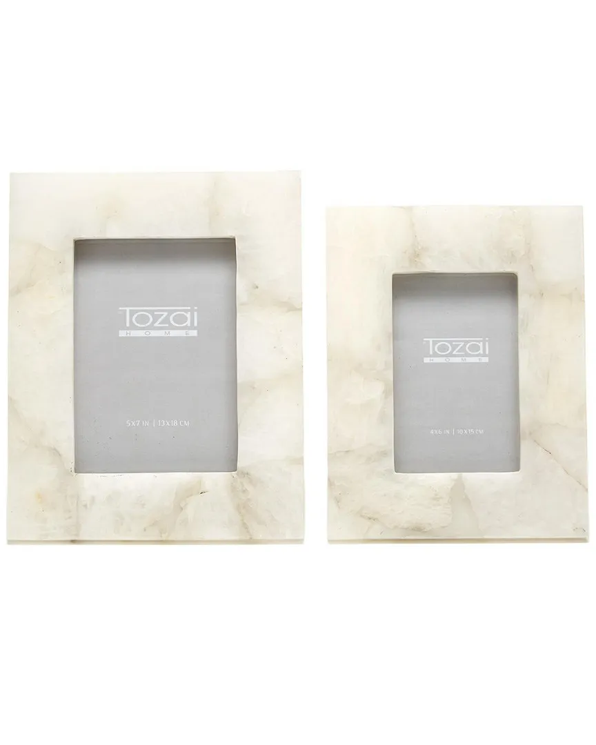 Set of 2 Photo Frames - White, Quartz image