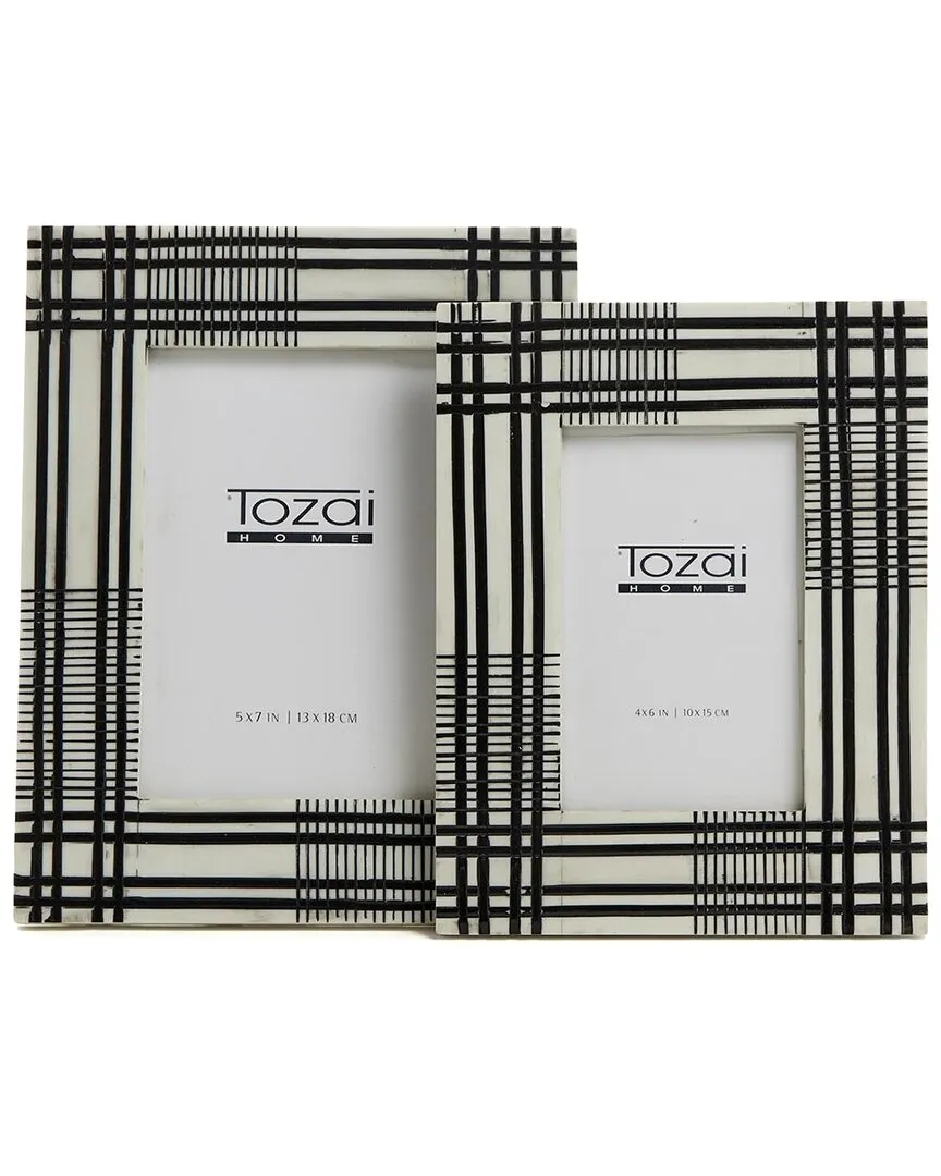 Set of 2 Photo Frames - Black, White image
