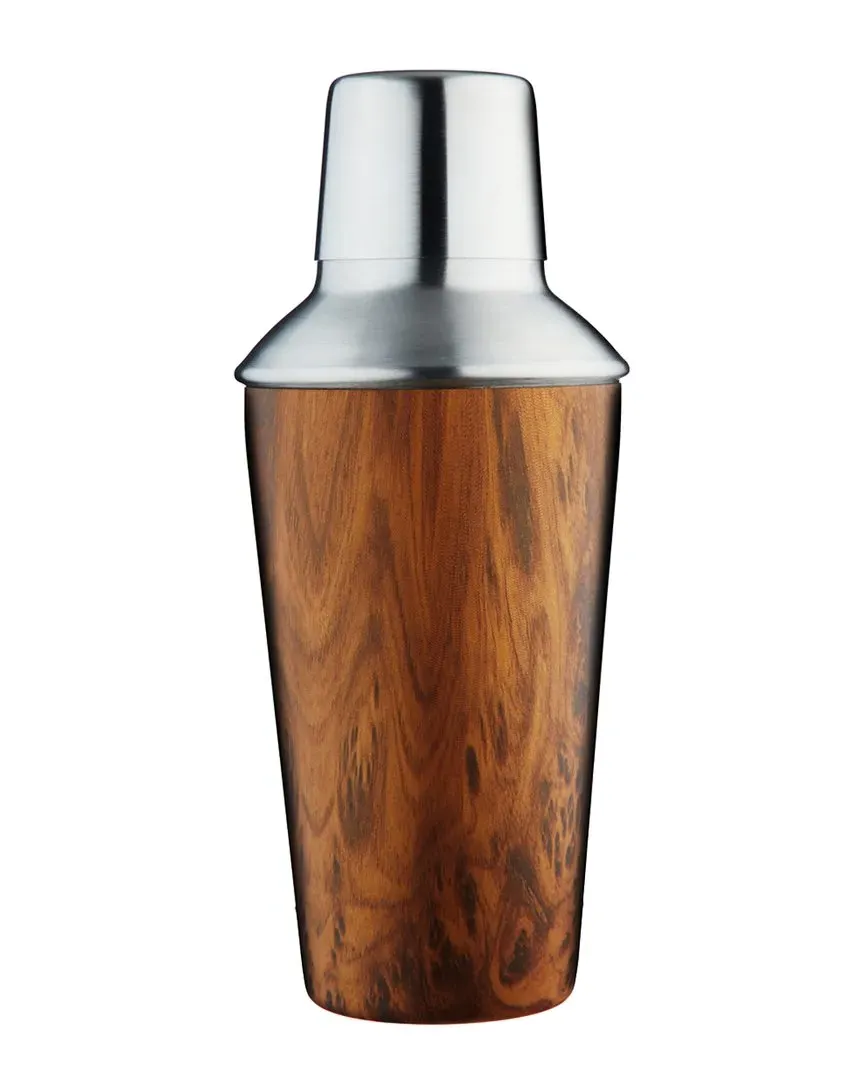 Wood Pattern Cocktail Shaker - Brown, Stainless Steel image