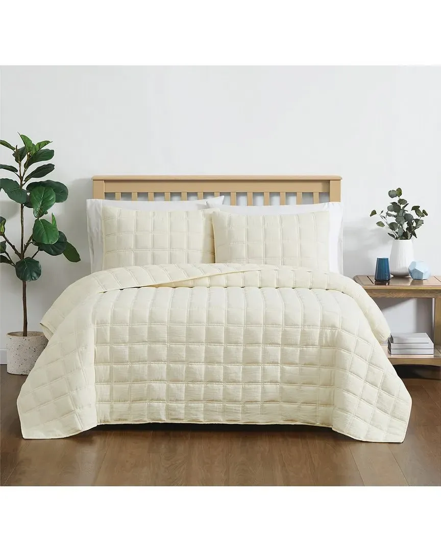 Cozy Gauze Quilt Set - Ivory, Polyester image
