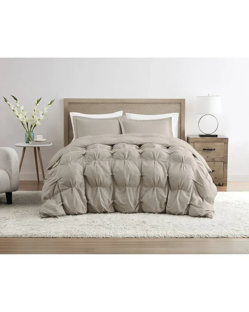 Oversized Puffer Comforter Set - Beige, Microfiber image