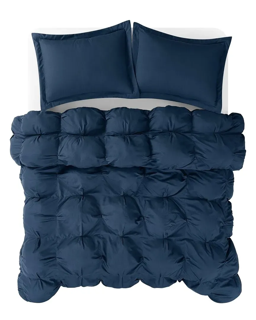 Oversized Puffer Comforter Set - Dark Blue, Microfiber
