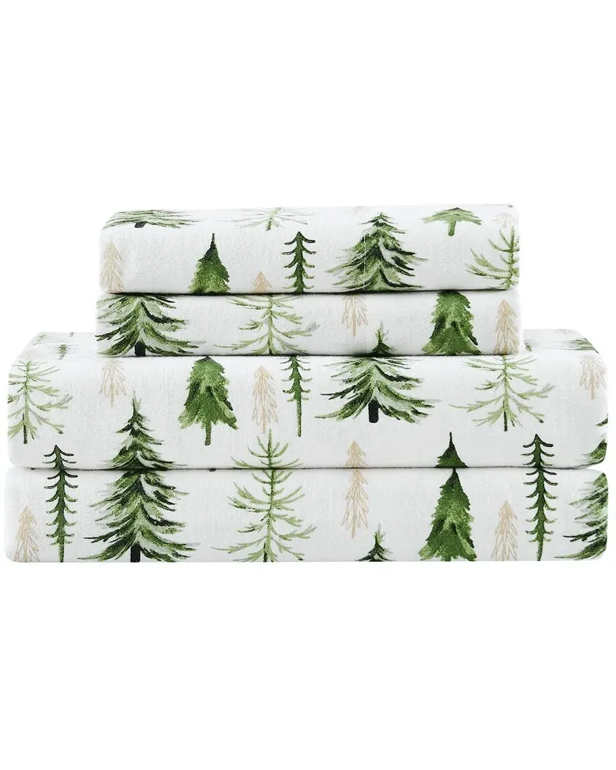 Trees Flannel Sheet Set - Multi, Cotton
