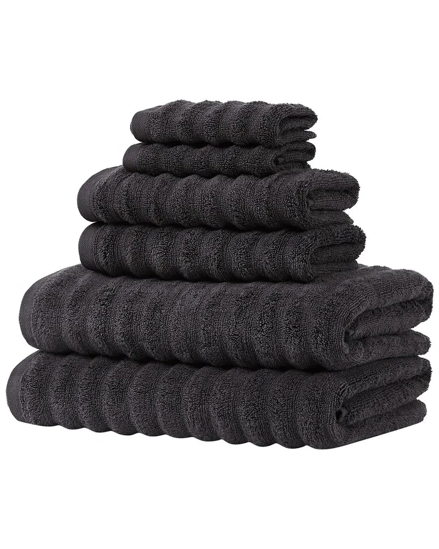 Zero Twist 6PC Towel Set - Black, Cotton