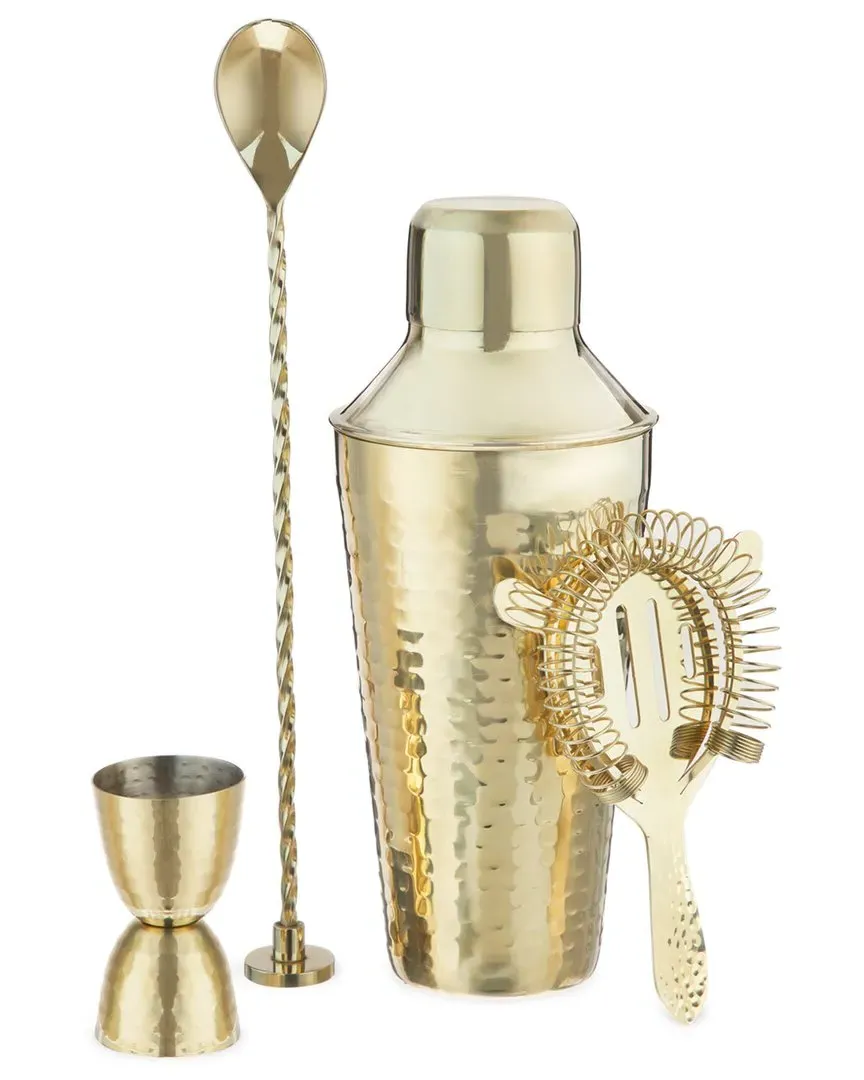 Hammered Barware Set - Gold, Stainless Steel image