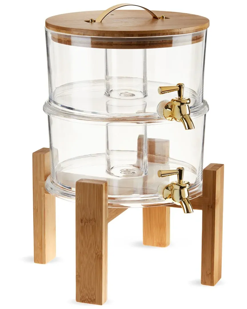 Outdoor Double Drink Dispenser with Stand - Clear, Acrylic image