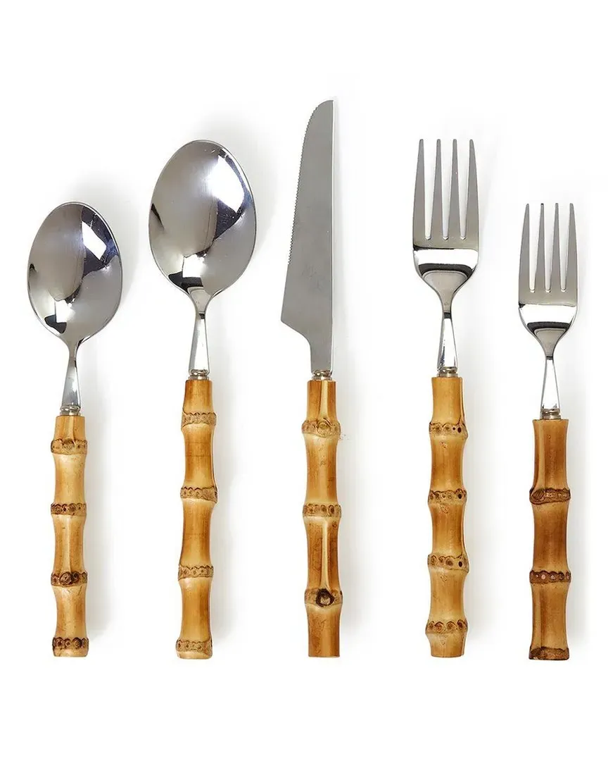 20-Piece Flatware Service Set for 4 - Natural, Bamboo image