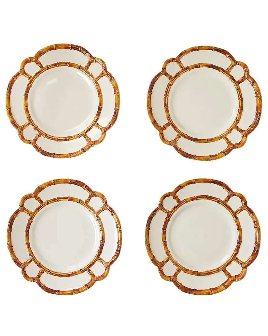 Bamboo Touch Set of 4 Dinner Plates - Beige, Melamine