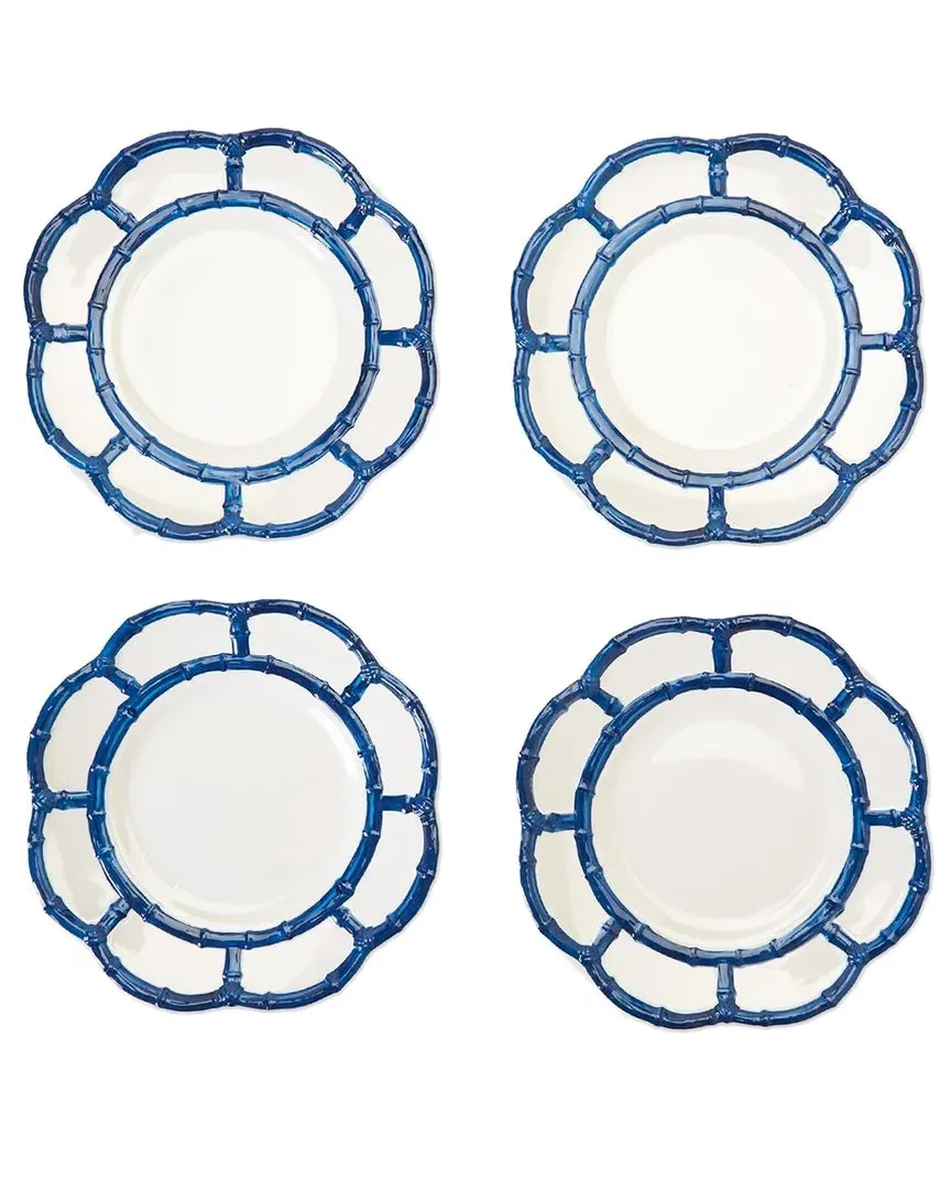 Bamboo Touch Set of 4 Salad Plates - Blue, Melamine image