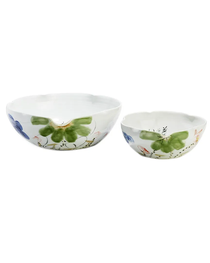 Blossoms Set of 2 Bowls - Silver, Porcelain image