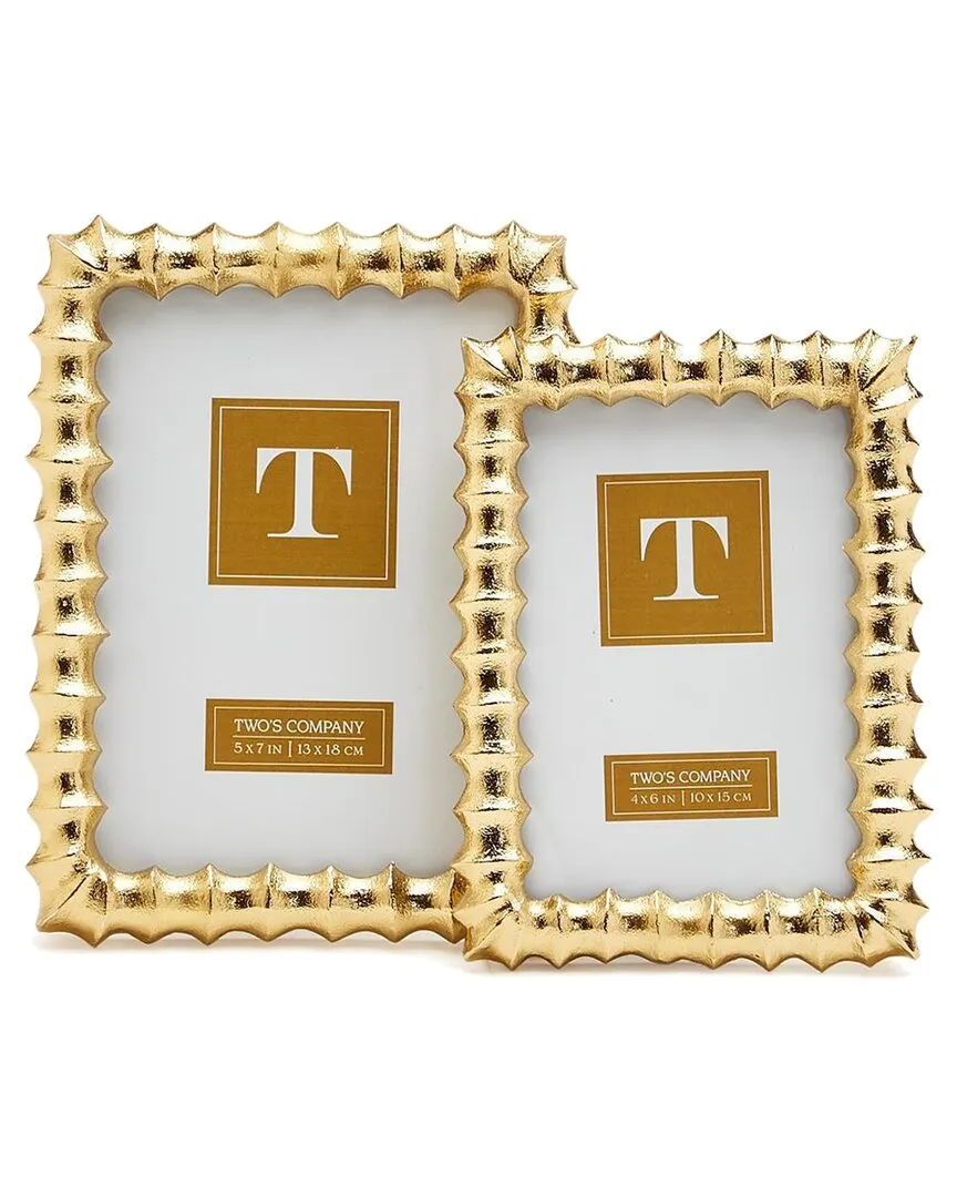 Gold Wave Set of 2 Photo Frames - Yellow