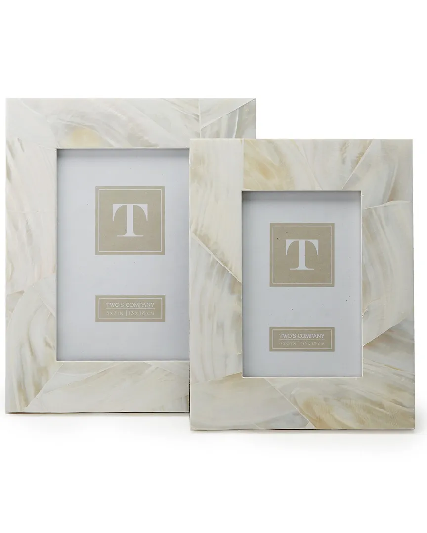 Ocean Sand Set of 2 Photo Frames - Mother-of-Pearl