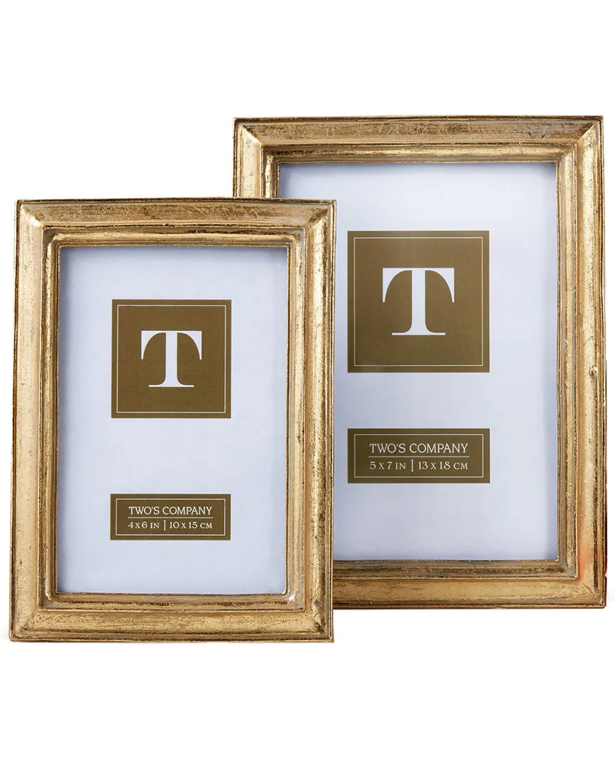 Set of 2 Gold Leaf Photo Frames image
