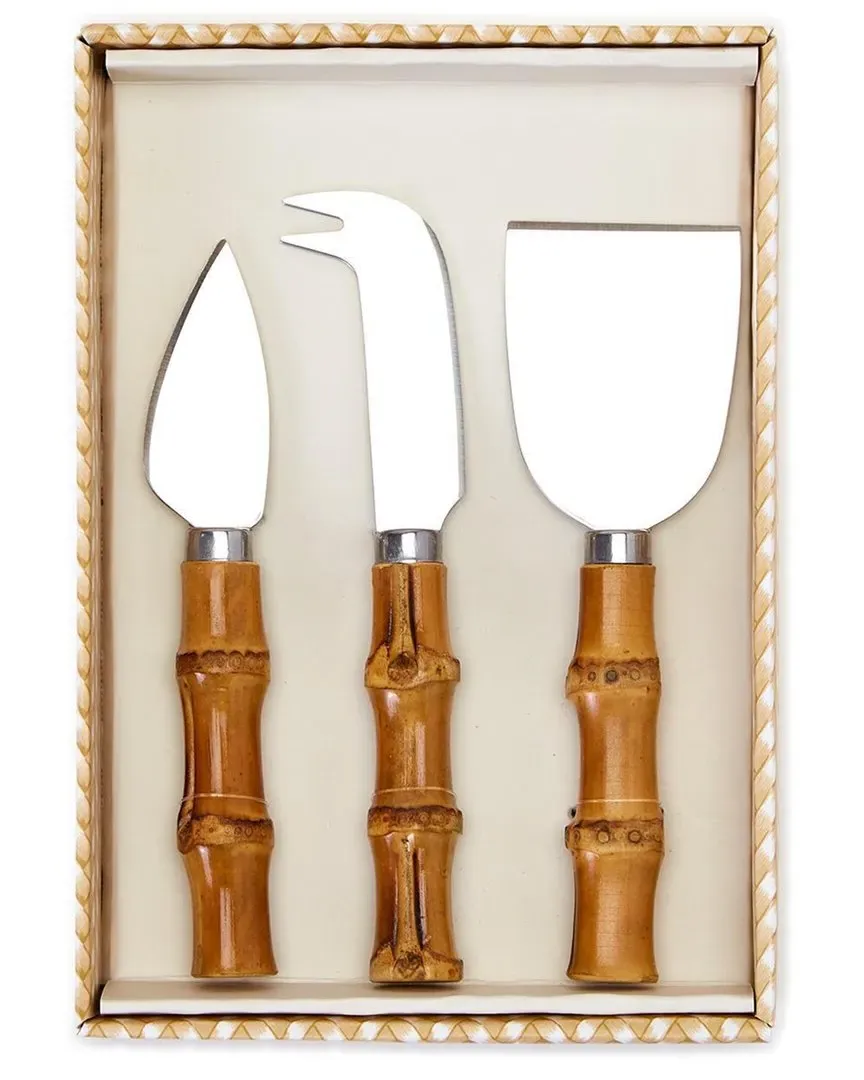 Set of 3 Cheese Knives in Gift Box - Natural, Bamboo image
