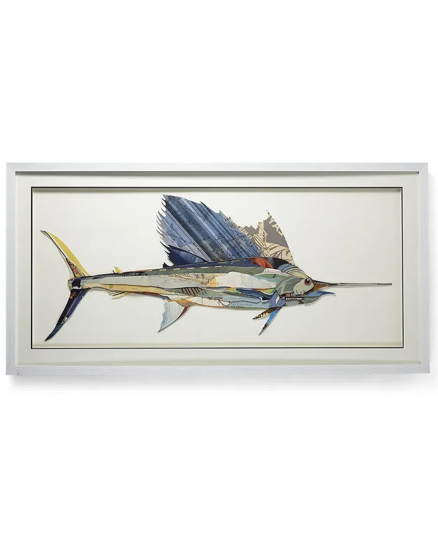 Swordfish Paper Collage Wall Art image