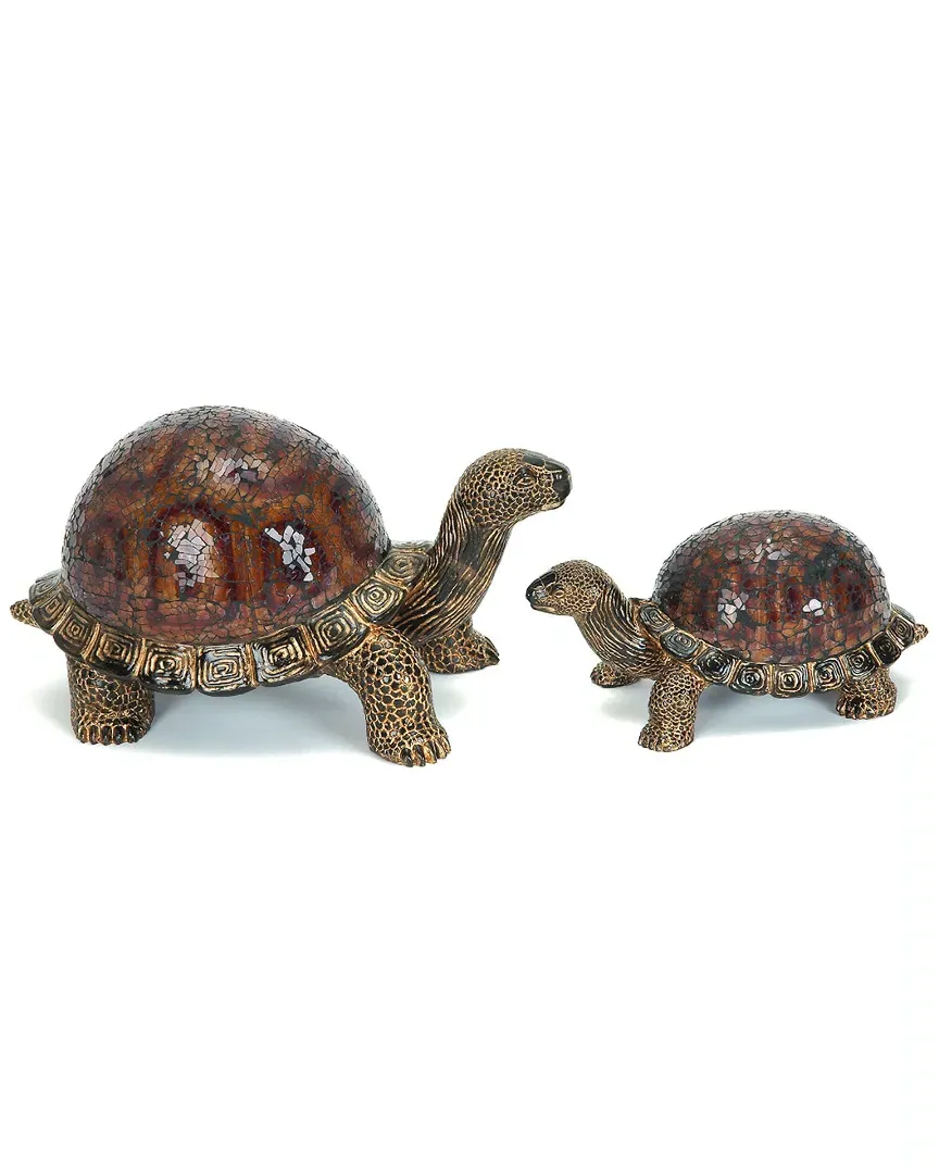 Mosaic Turtle Decorative Figurine - Brown, Polystone image