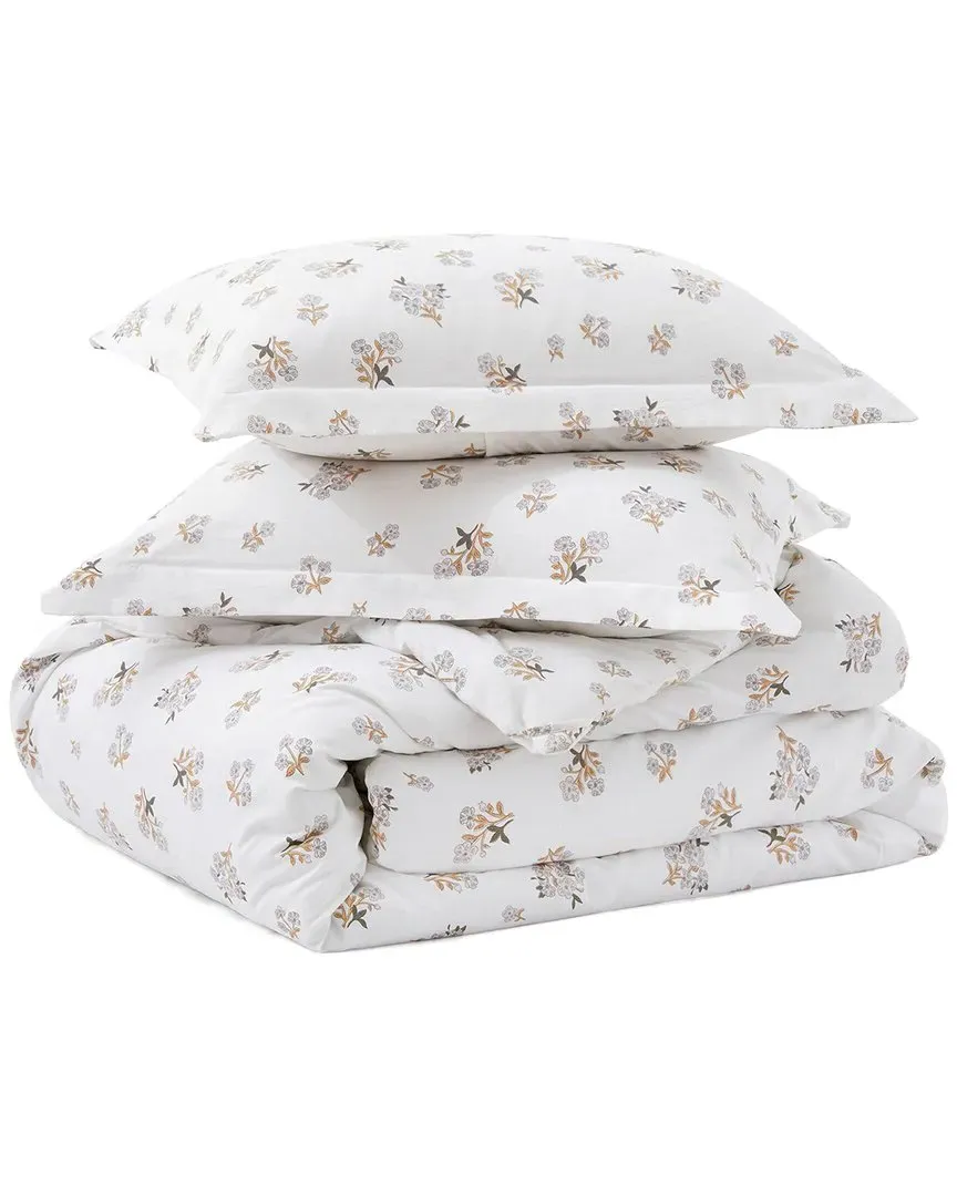 Floral Printed Comforter Set For All Season - White, Polyester image