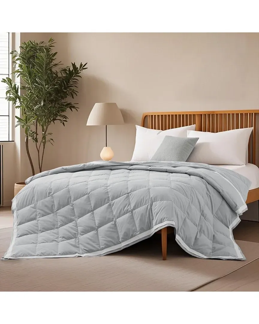 Lightweight Cooling Down Bed Blanket - Grey, Polyester-Cotton