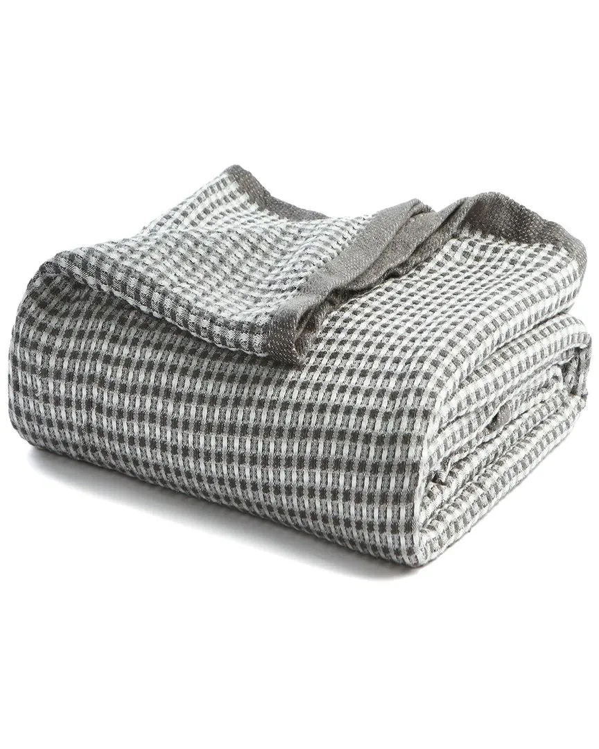 Lightweight Waffle Weave Throw Blanket - Grey, Polyester