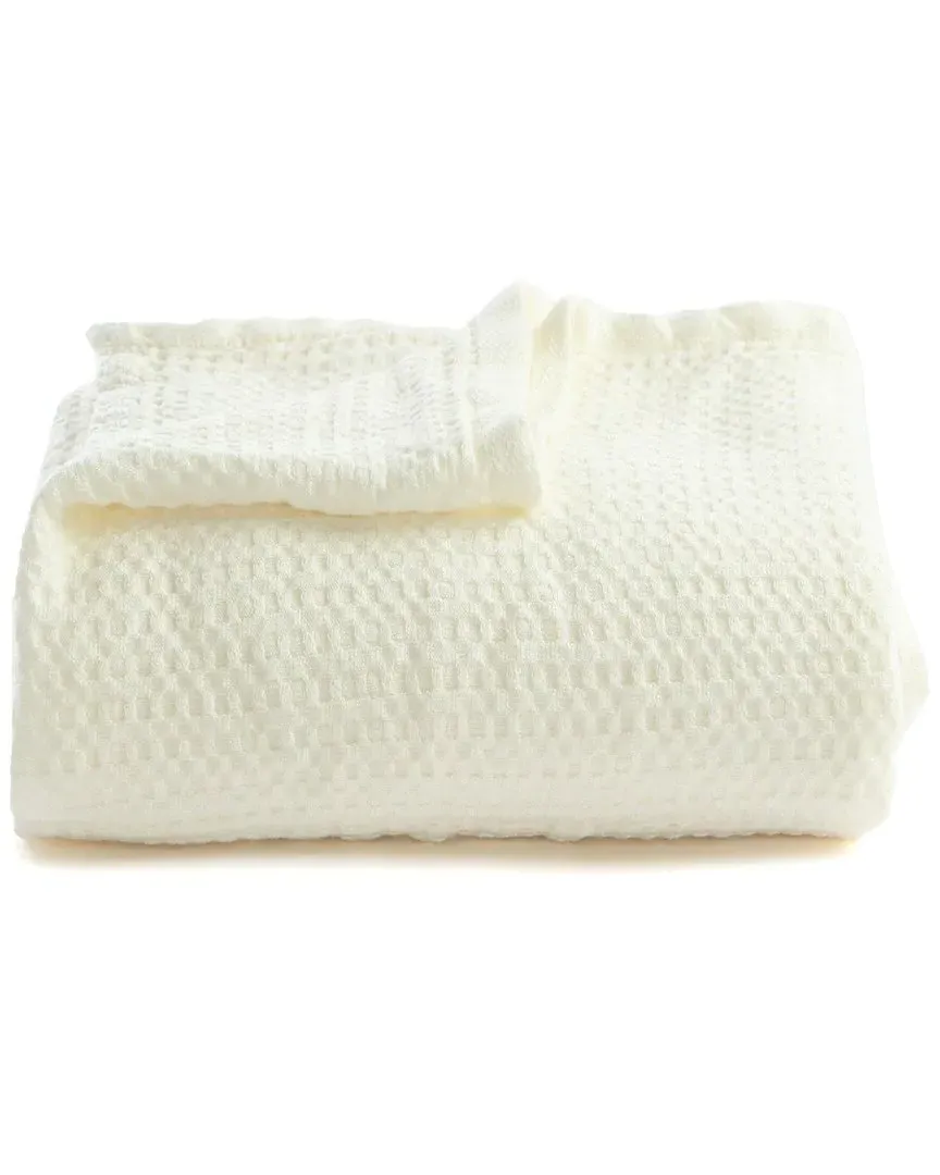 Lightweight Waffle Weave Throw Blanket - White, Polyester