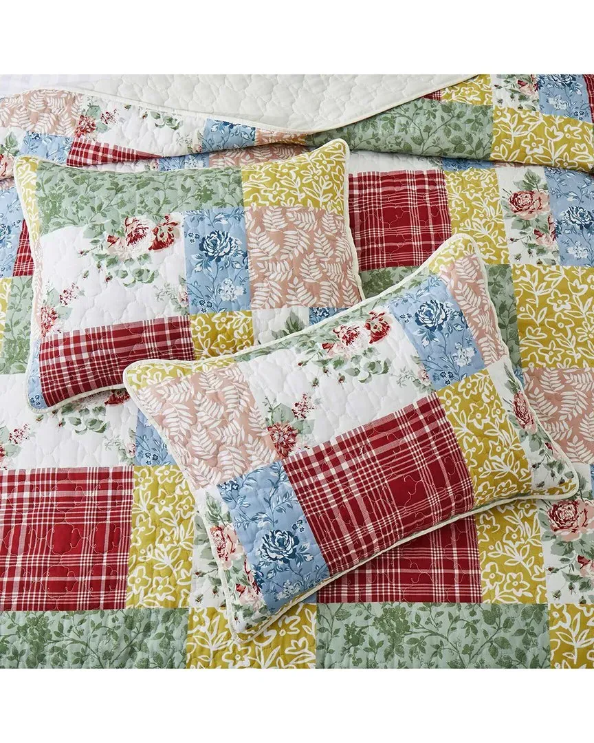 Twin Farmhouse Patchwork Printed Coverlet Set image