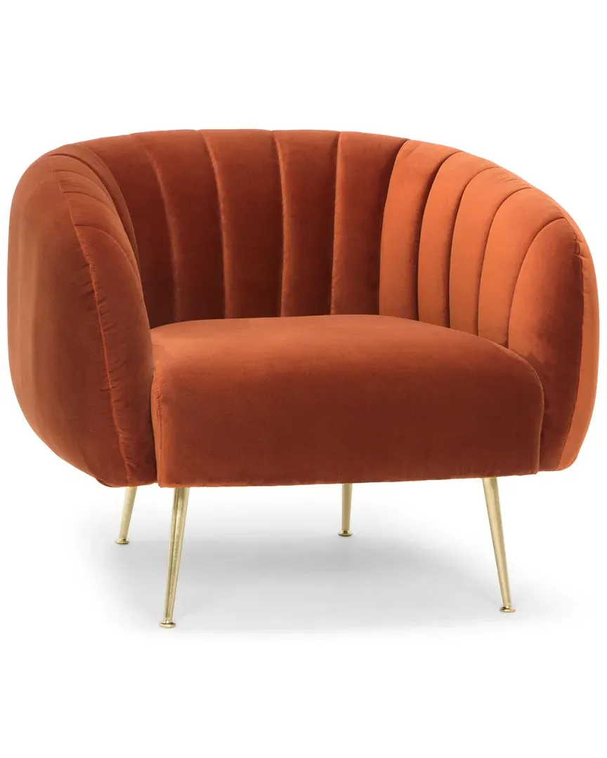 Channeled Accent Chair - Rust, Velvet image