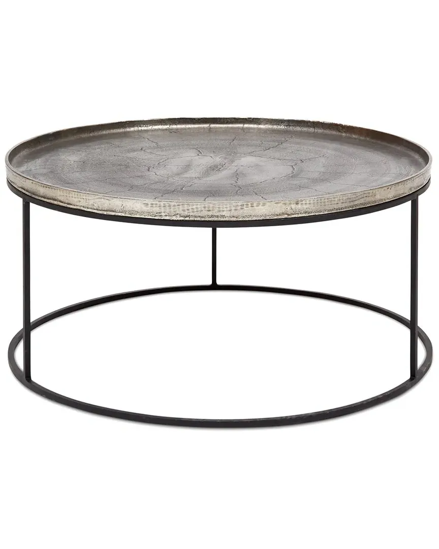 Elements Sana Round Coffee Table - Silver, Reclaimed Aluminum