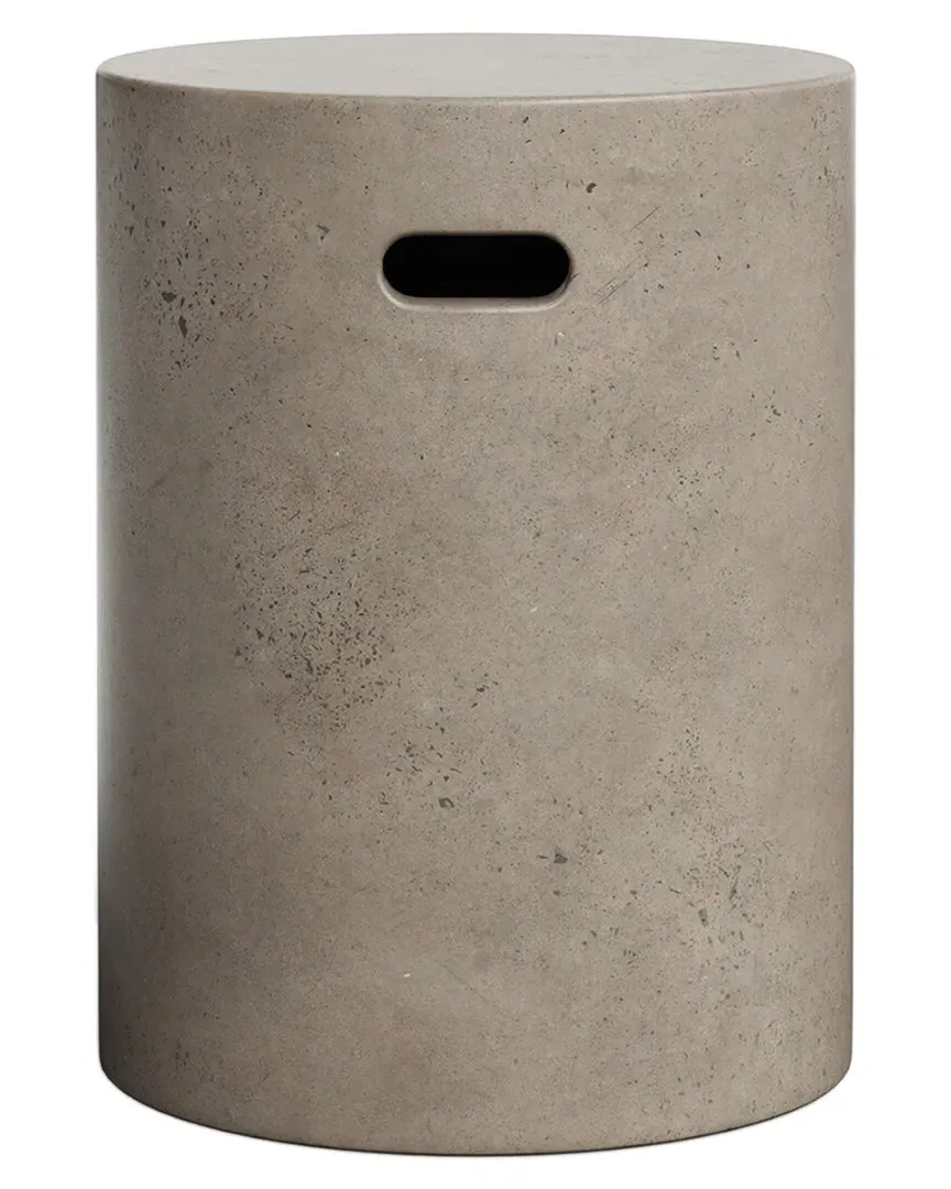 Mixx Cylinder Stool with Handles - Grey, Concrete